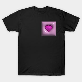 pink 3d heart in 3d cushion T-Shirt